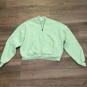 💙 Gymshark Rest Day Sweats 1/2 Zip Pullover Refreshing Green Marl Small